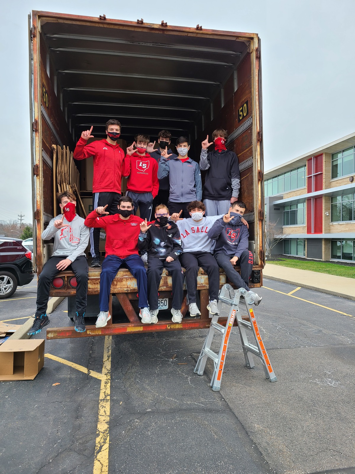 Students in truck
